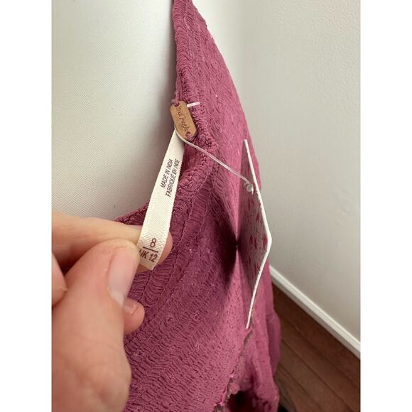 NWT Free People Ella Tiered Midi Skirt in Sugar Plum - Size 8 - Picture 7 of 10